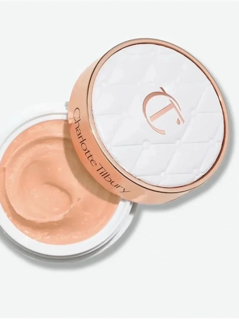 Charlotte Tilbury Rose Gold & White Cream Compact in Peach